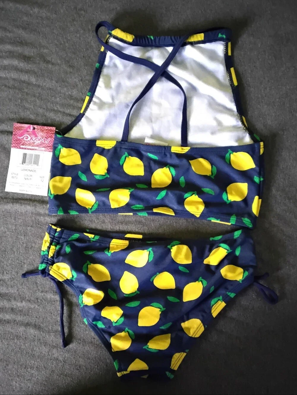 Kanu Surf Girls Size 12 Lemonade 2 Piece Swimsuit NWT